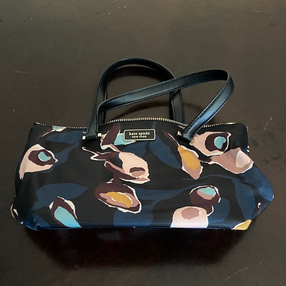 Kate Spade Black and Multicolor Floral Shoulder Bag